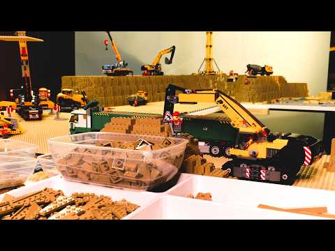 Building a Large Lego Movie Set with The Lego City Construction Crew
